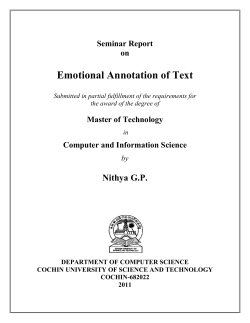 Emotional Annotation of Text