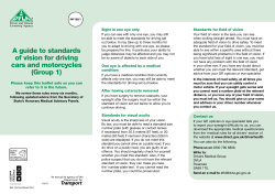 A guide to standards of vision for driving cars and