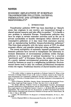 Economic Implications of European Transfrontier Pollution