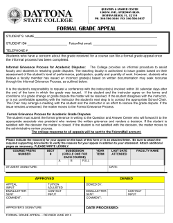 Formal Grade Appeal - Daytona State College