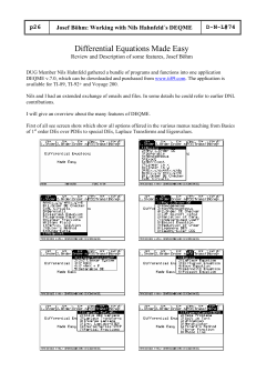 Differential Equations Made Easy