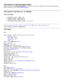 The Catcher in the Rye Book Index A, B, C, D, E, F, G, H, I, J, K, L, M