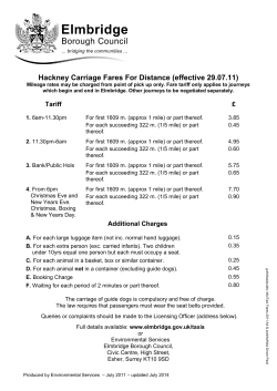 Taxi fares - Elmbridge Borough Council