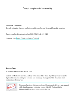 Časopis pro pěstov&aacute;n&iacute; matematiky - DML-CZ