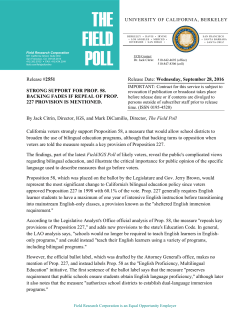the field poll - San Francisco Chronicle