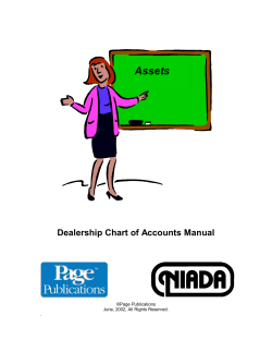 Dealership Chart Of Accounts Manual