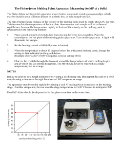 The Fisher-Johns Melting Point Apparatus: Measuring the MP of a