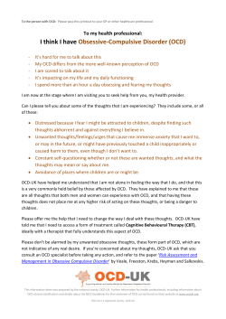 I think I have Obsessive-Compulsive Disorder - OCD-UK