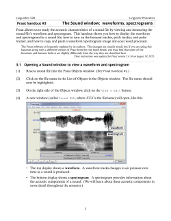 3 - The Sound window: waveforms, spectrograms