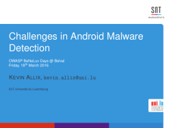 Challenges in Android Malware Detection