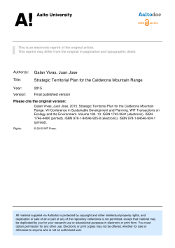 Strategic Territorial Plan for the Calderona Mountain Range