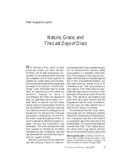 Nature, Grace, and The Last Days of Disco