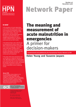The meaning and measurement of acute malnutrition in