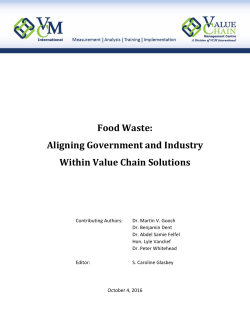 Food Waste: Aligning Government and Industry Within Value Chain