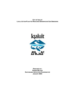 City of Iqaluit Local Action Plan for Reducing Greenhouse Gas