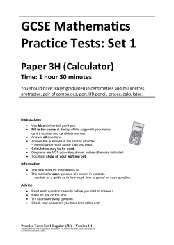 Set 1 - Paper 3H - Ecclesfield School