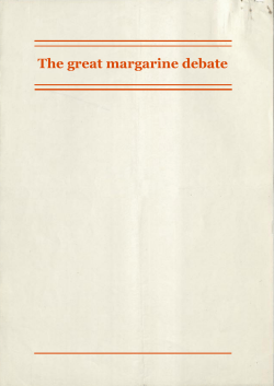 The great margarine debate