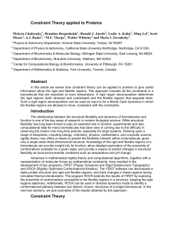 Constraint Theory applied to Proteins