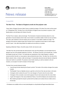 News Release - Bank of England