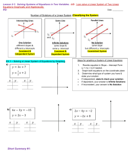 2-1 Solving Linear Systems of Equations