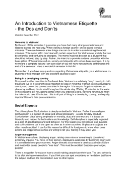 An Introduction to Vietnamese Etiquette