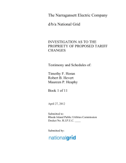The Narragansett Electric Company d/b/a National Grid