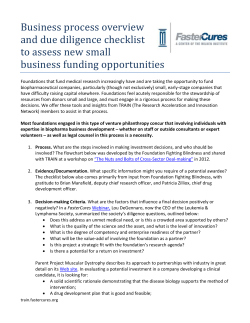 Business process overview and due diligence checklist to assess