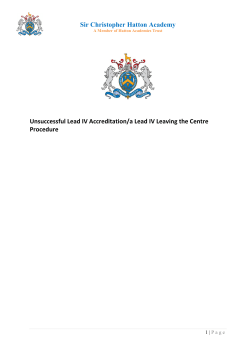 SCHA BTEC Unsuccessful Lead IV Accreditation