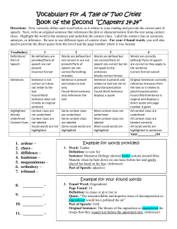 Book of the Second vocabulary assignment chapters 14-24
