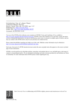 Introduction: Fear of a Queer Planet