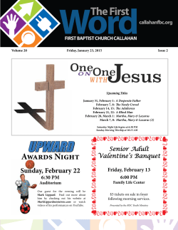 Newsletter &ndash; January 23, 2015 - First Baptist Church Callahan