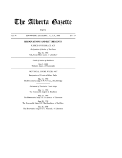 the alberta gazette, part i, may 30, 1998