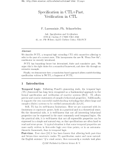 Specification in CTL+Past, Verification in CTL