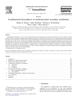 Combinatorial biosynthesis of medicinal plant secondary metabolites