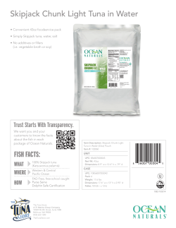 Ocean Naturals Skipjack Chunk Light Tuna in Water 43oz pouch