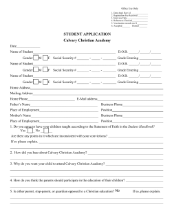 Application - Calvary Christian Academy