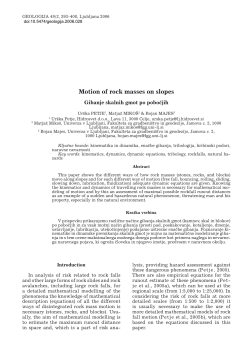 Motion of rock masses on slopes