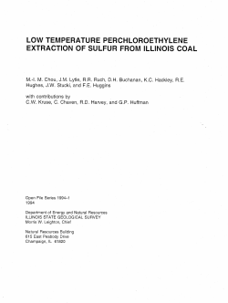Low Temperature Perchloroethylene Extraction of Sulfur from Illinois