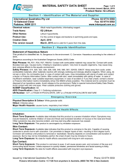 MATERIAL SAFETY DATA SHEET