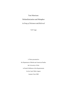 Toni Morrison: Defamiliarization and Metaphor in Song of