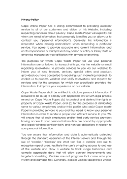Privacy Policy Cape Waste Paper has a strong commitment to
