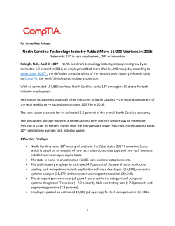 Read Release Here - North Carolina Technology Association