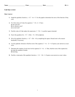 Unit four review - Mr. Asu`s Math Page