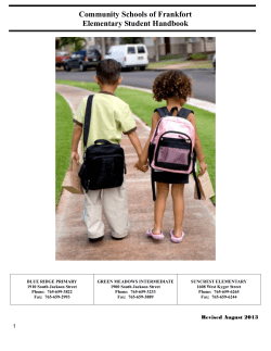 Community Schools of Frankfort Elementary Student Handbook