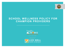 Local School Wellness Policy - Champion Provider Fellowship