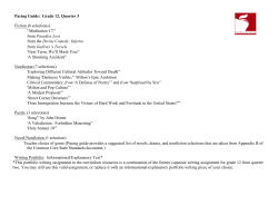 Grade 12 Quarter 3 Pacing Guide