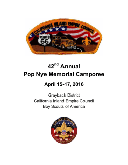 42 Annual Pop Nye Memorial Camporee