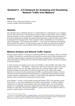A framework for analysing and visualising network traffic from malware