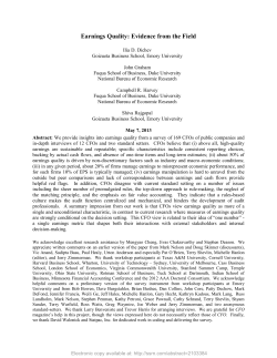 Earnings Quality: Evidence from the Field