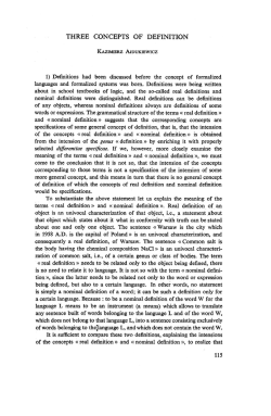 three concepts of definition